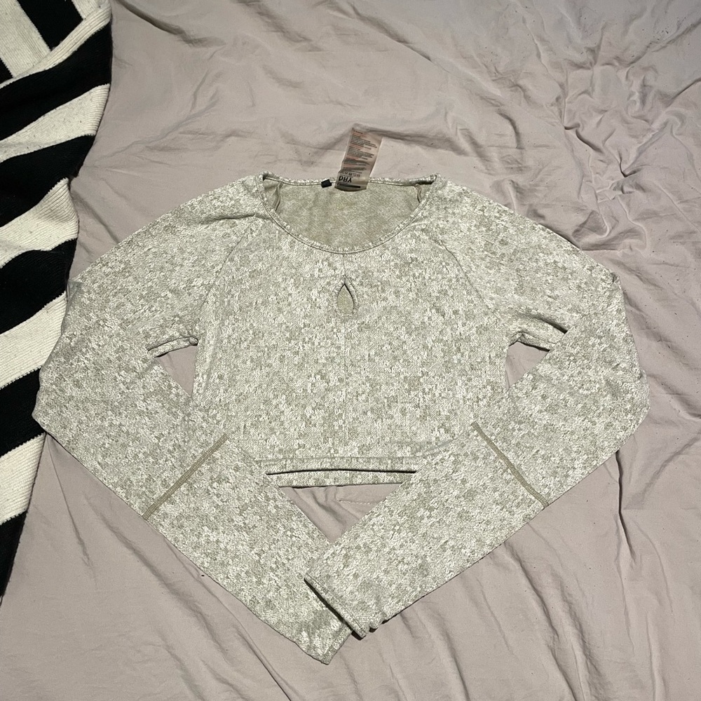 Gymshark Green Marl (S) Longsleeve Crop